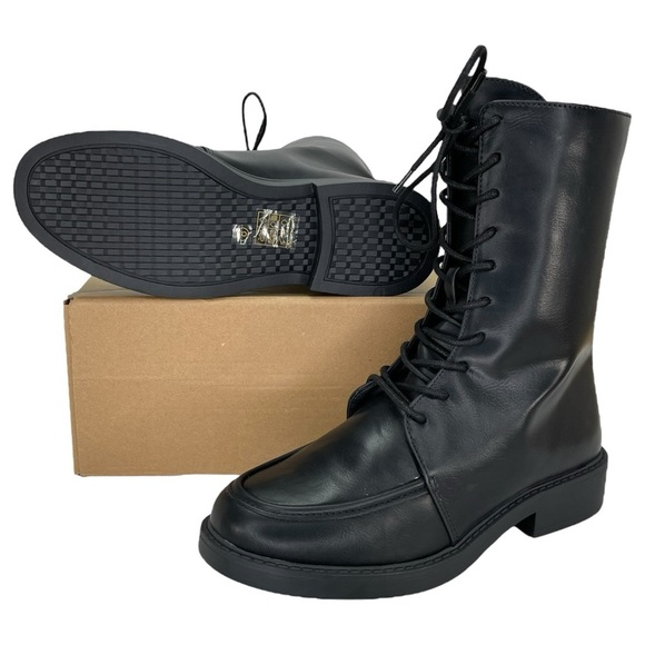 Journee Collection Nikks Black Faux Leather High Top Womens Boots Size 8M - Picture 9 of 9